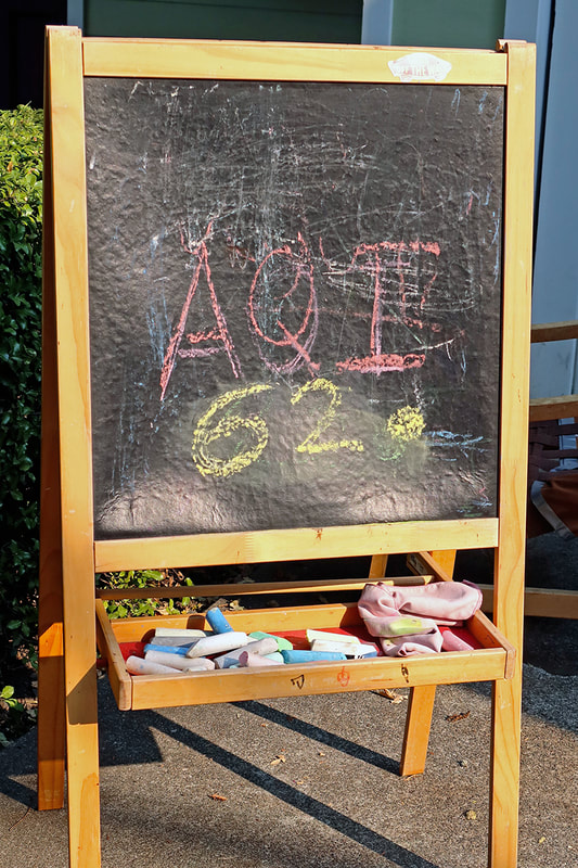 AQI on a chalk board