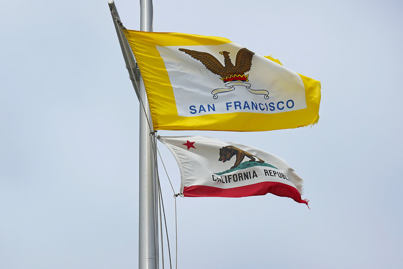 california and san francisco flags