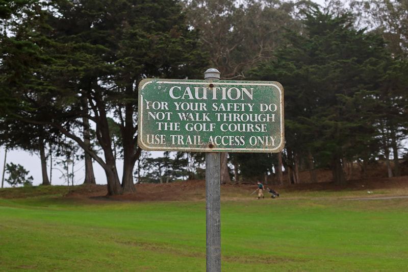 do not walk through golf course sign