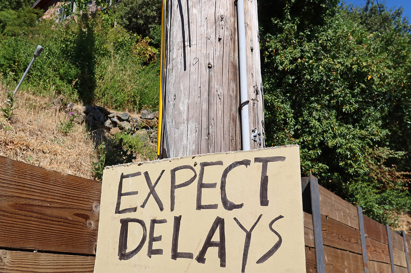 expect delays handmade sign