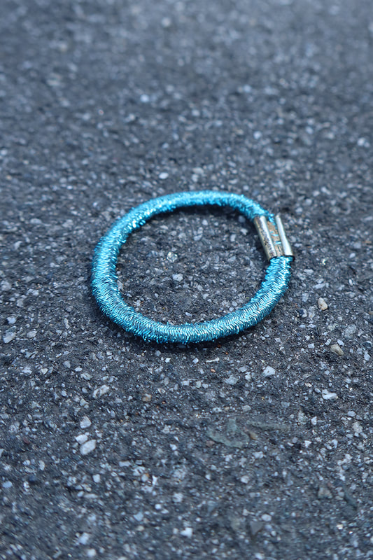 blue glittery hairband