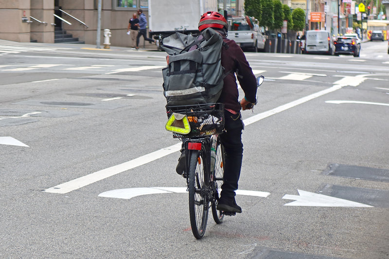 person riding bike in San Francisco
