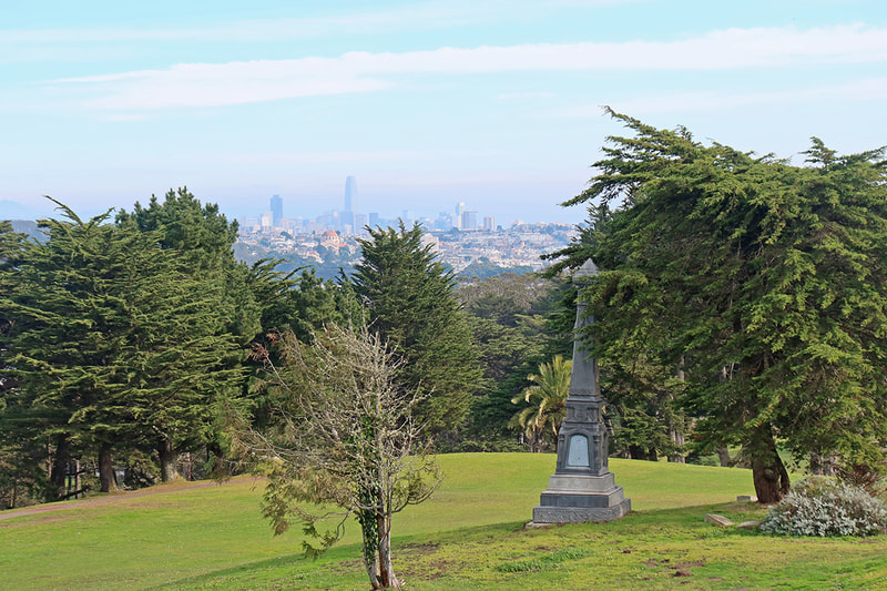 golf course with grave stones in San Francisco