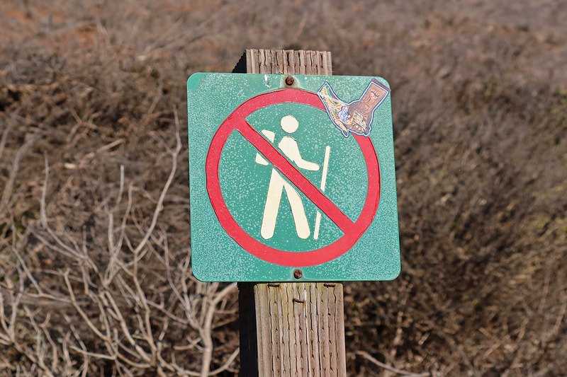 no hiking sign