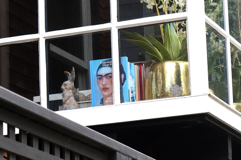 Frida Kahlo book in window