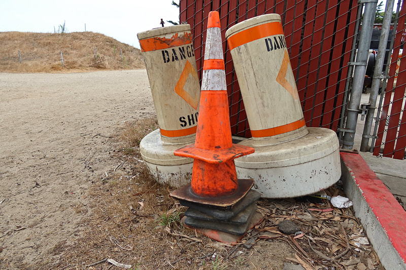 cation cones and danger buoys 