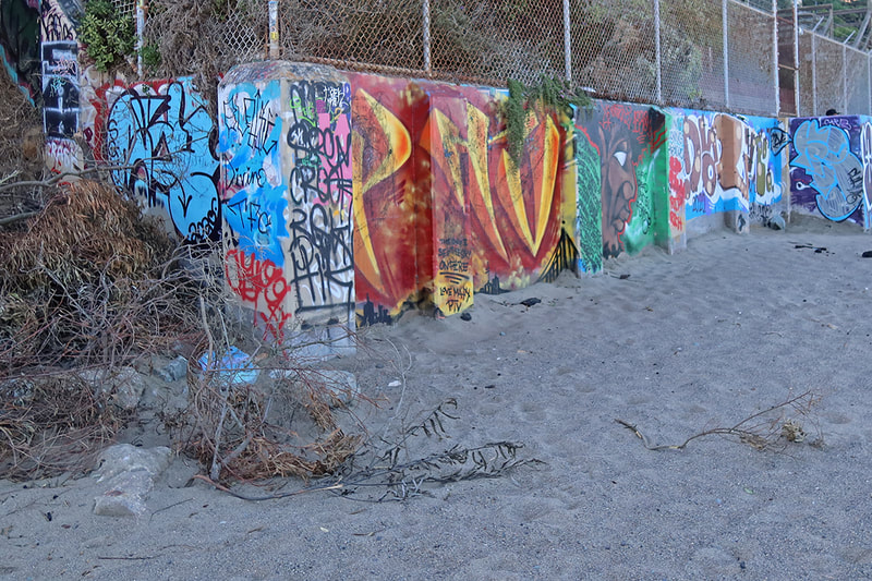 graffiti wall at beach