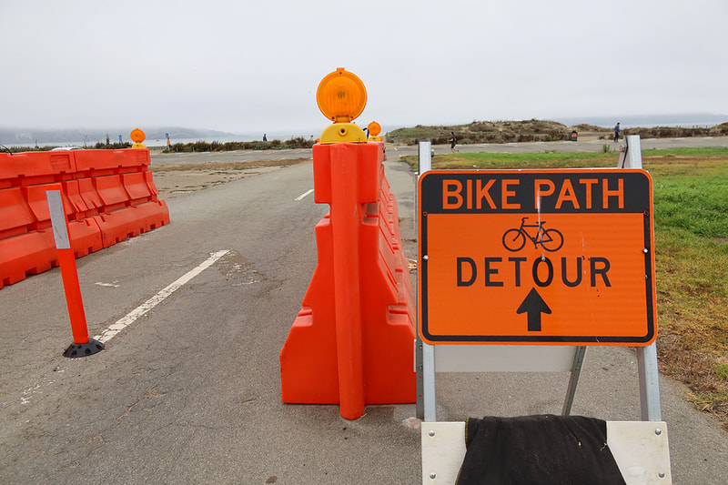 bike path detour sign