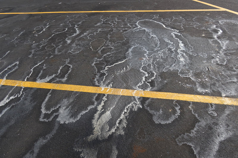salt stain on pavement