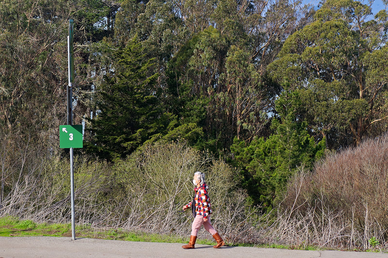 woman on walking path