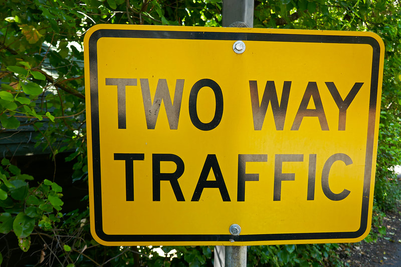 two way traffic street sign