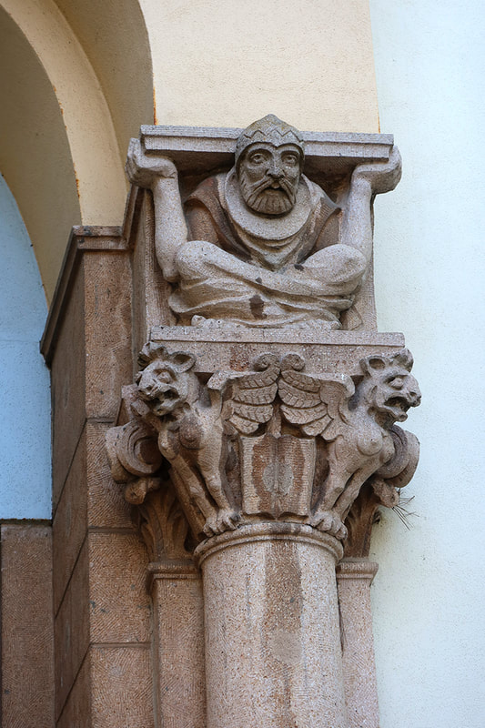 figure on building column